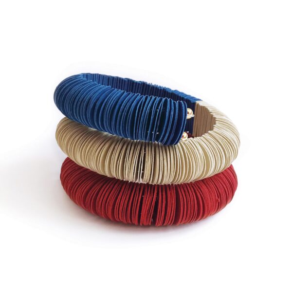 Tricolor snake bracelet, blue red and white ivory made of paper