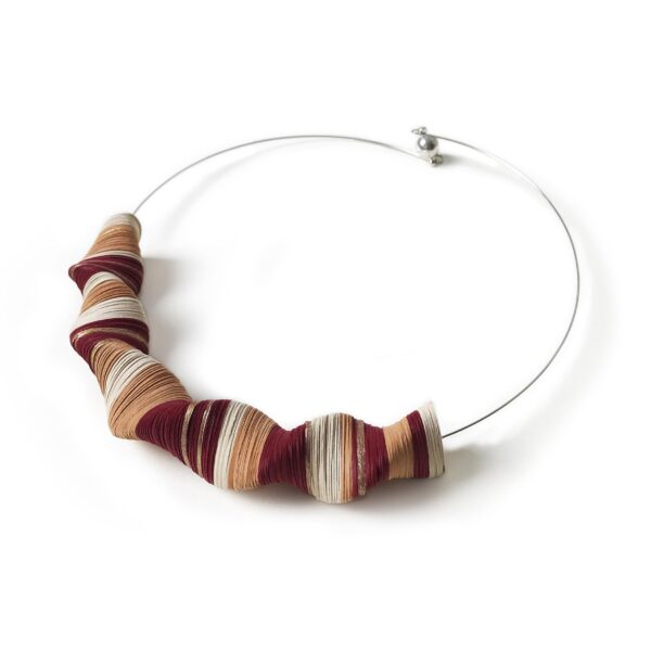 steel choker with multicolored spiral pendant