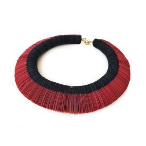 Red and black two-color choker necklace