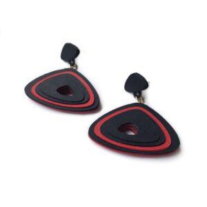 Black and red dangle super light earrings