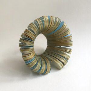 Sculptural paper bracelet, artist's jewel